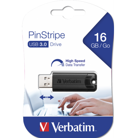 USB 3.2 PinStripe 16GB, Black