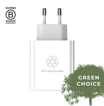 UPSTRM CIRKULR 65W Dual Port GaN Charger, White